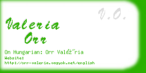 valeria orr business card